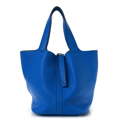 Hermes Taurillon Clemence Picotin Lock 26 GM Bleu Hydra 1 of 9