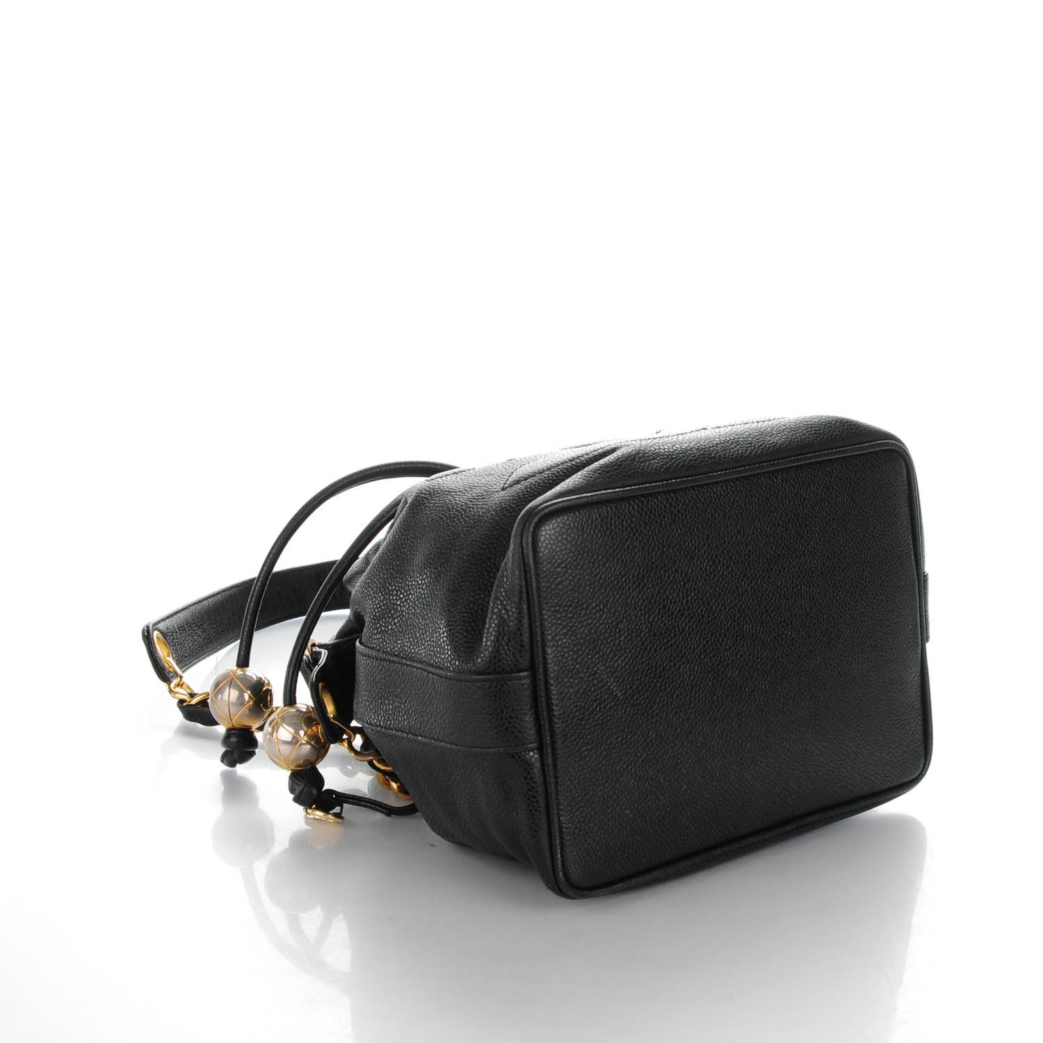 Chanel Caviar CC Drawstring Shoulder Bag Black 4 of 9