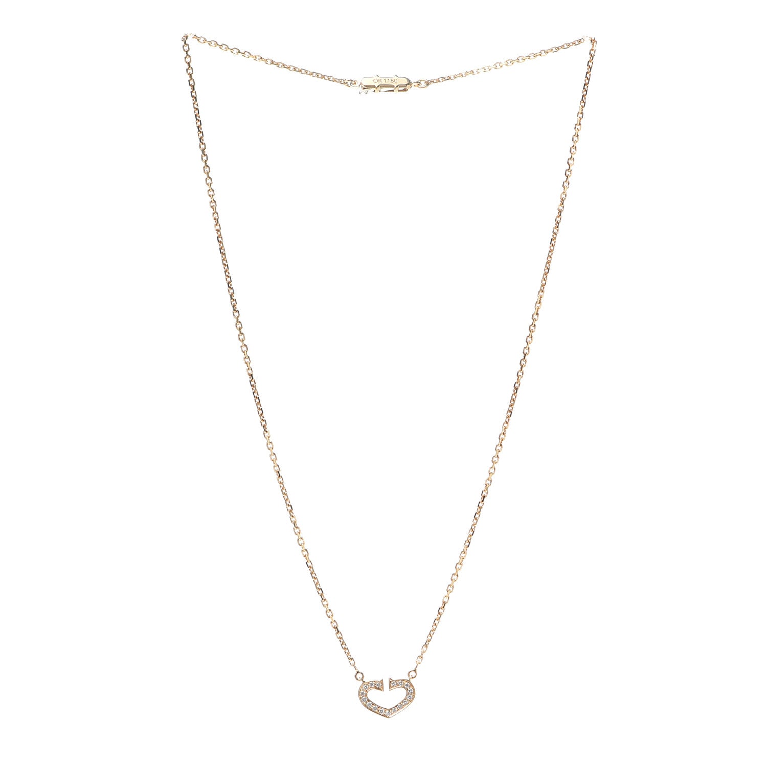 Cartier 18K Yellow Gold Diamond Hearts And Symbols Pendant Necklace 3 of 7
