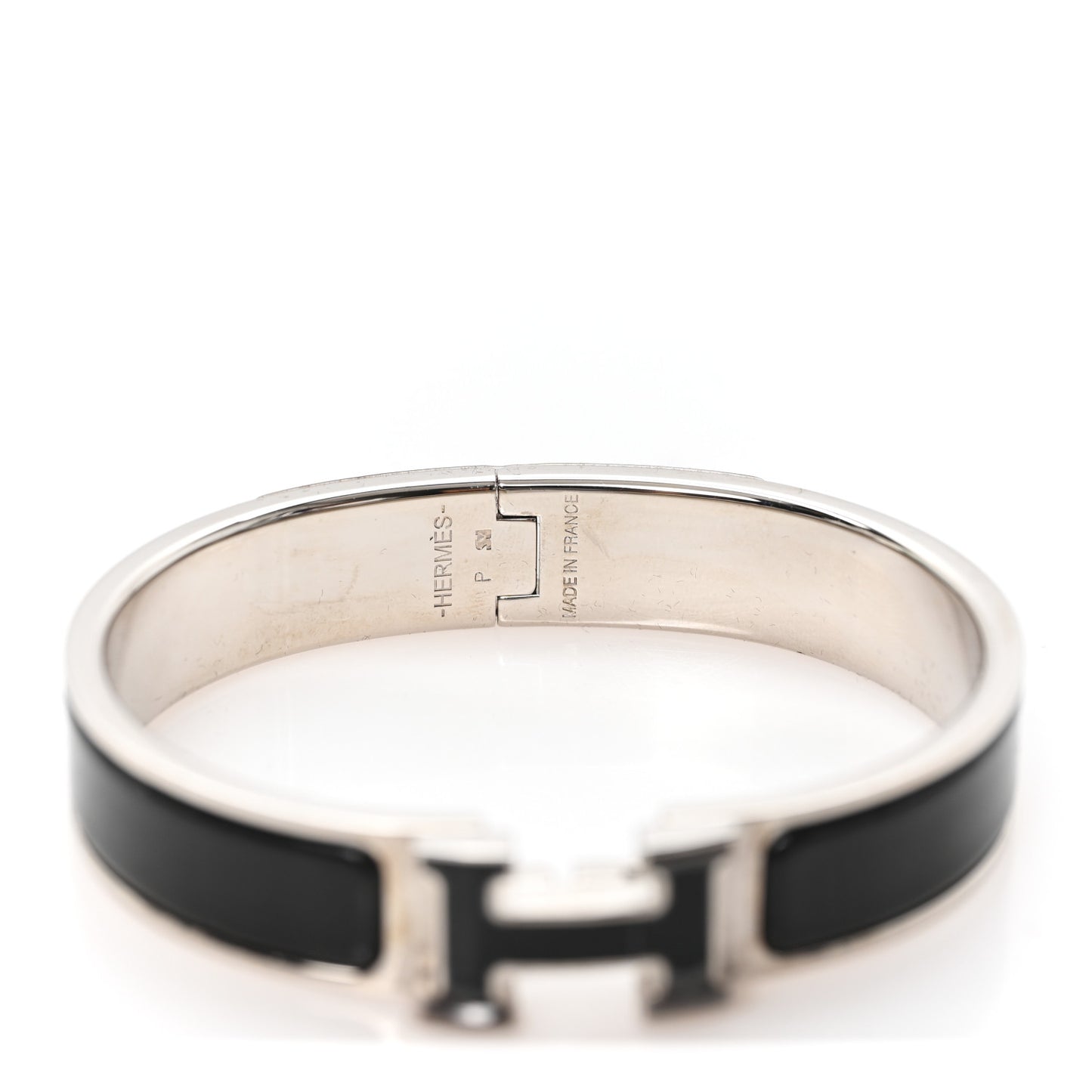 Enamel Narrow Clic Clac H Bracelet PM Black