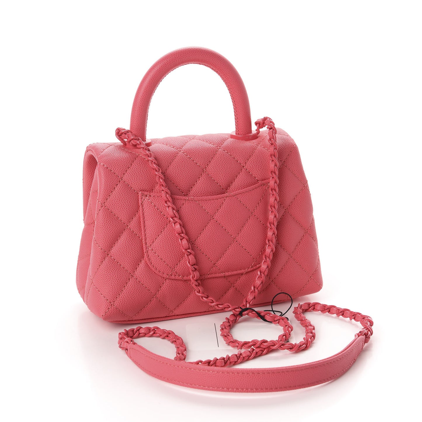 Caviar Quilted Incognito Extra Mini Coco Handle Flap Pink
