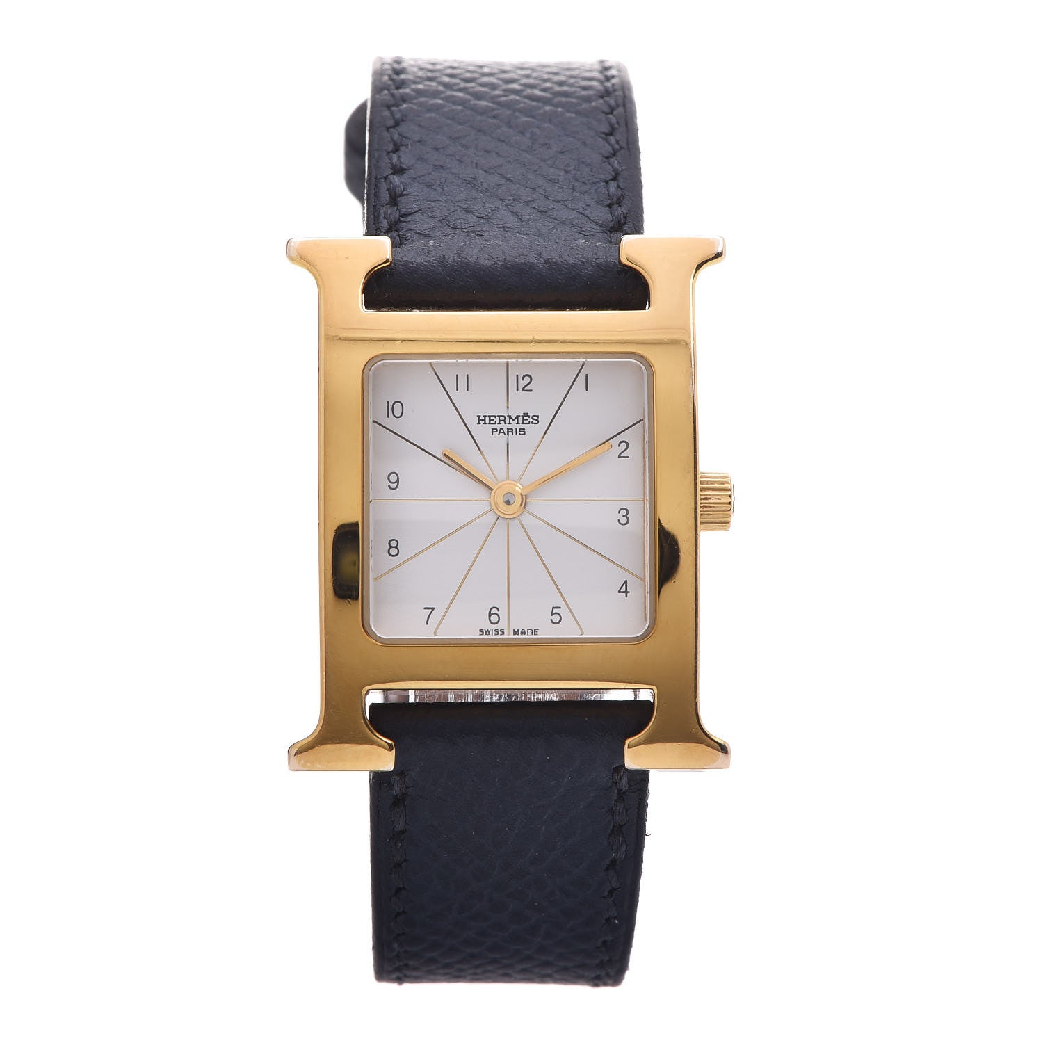 Hermes Stainless Steel Courchevel 21mm Heure H Hour Quartz Watch Marine 1 of 13