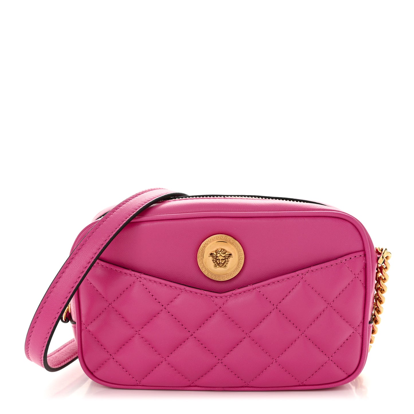 Nappa Quilted La Medusa Camera Bag Orchid