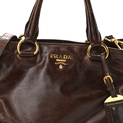 Prada Vitello Shine Shopping Satchel Bruciato 13 of 13