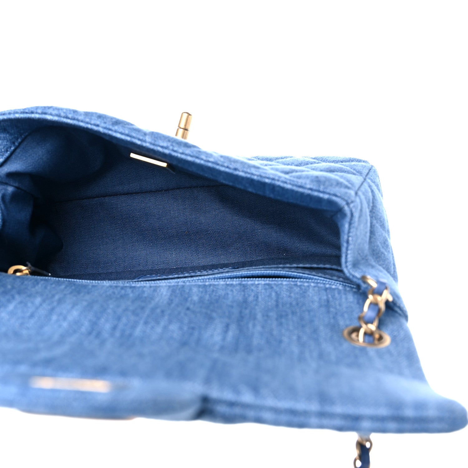 Chanel Denim Quilted Mini Pearl Crush Rectangular Flap Blue 5 of 10