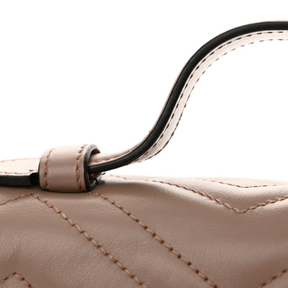 Gucci Calfskin Matelasse Mini GG Marmont Top Handle Shoulder Bag Porcelain Rose 12 of 16