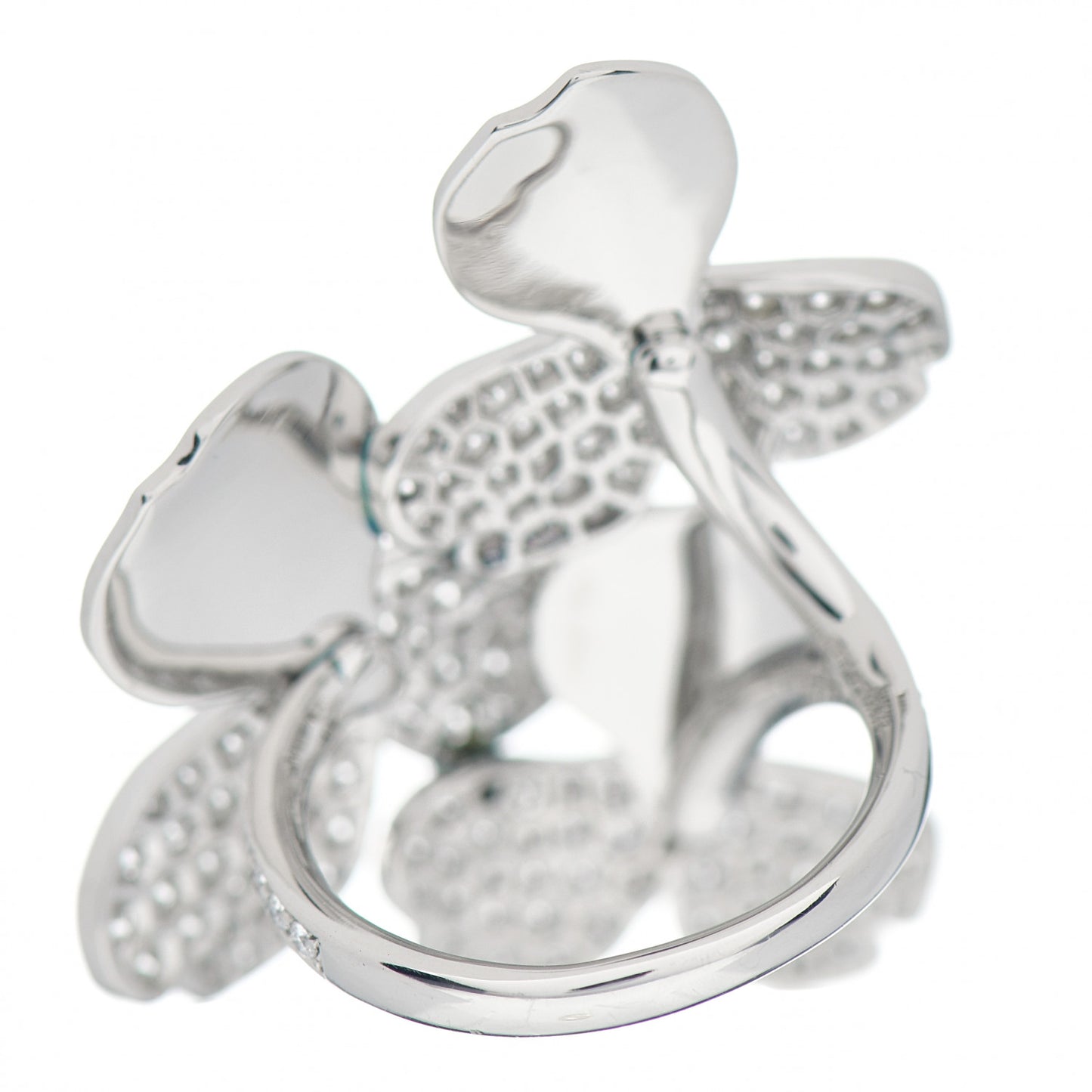 Platinum Diamond Paper Flowers Cluster Ring 49 4.75