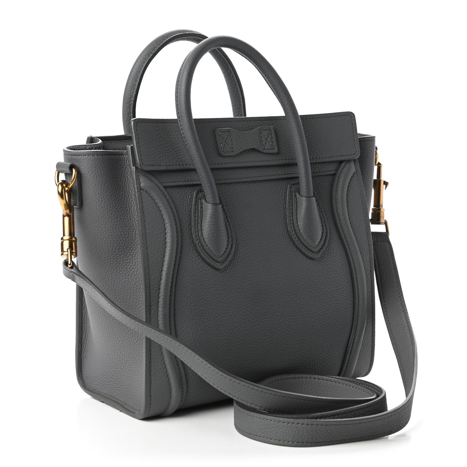 Celine Baby Drummed Calfskin Nano Luggage Kohl 3 of 9