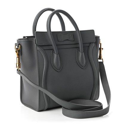 Celine Baby Drummed Calfskin Nano Luggage Kohl 3 of 9
