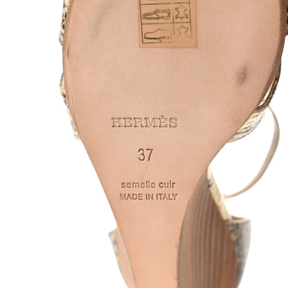 Hermes Lizard Legend Wedge Sandals Ombre 6 of 7