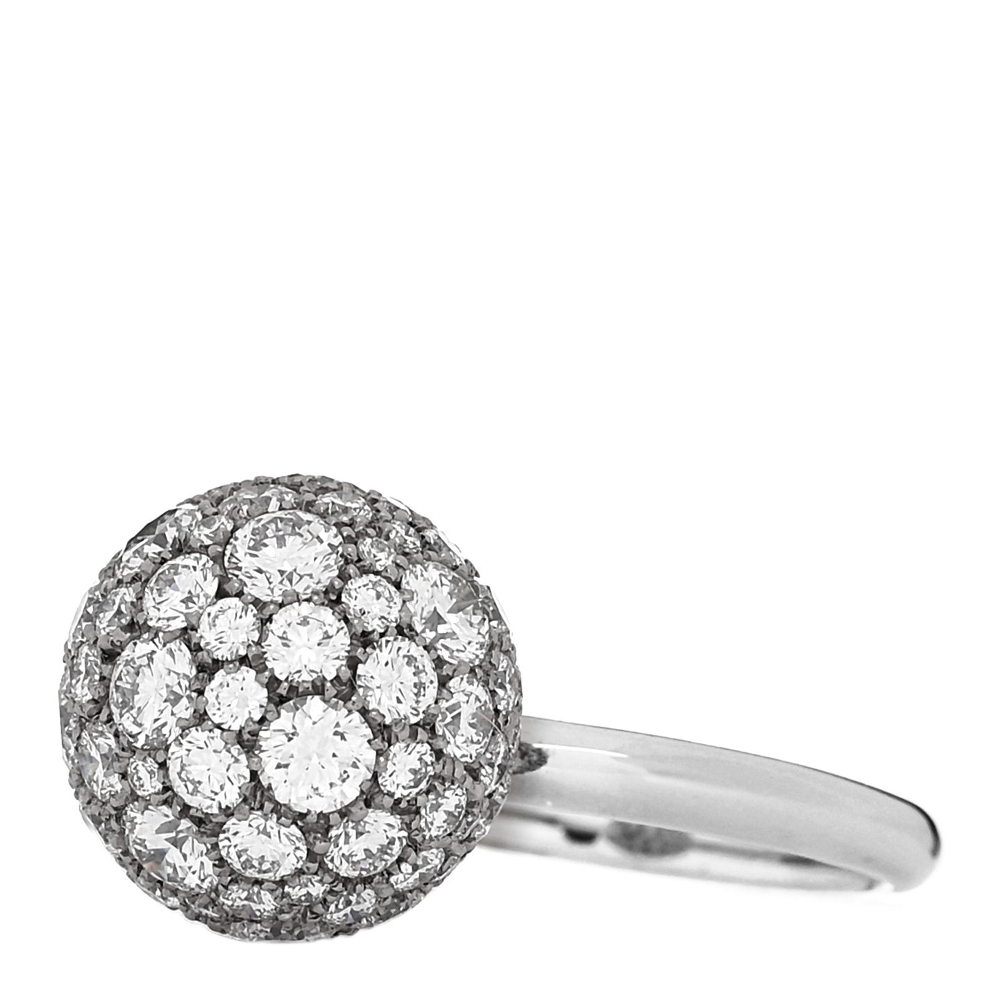 18K White Gold Diamond 12mm HardWear Ball Ring 52 6