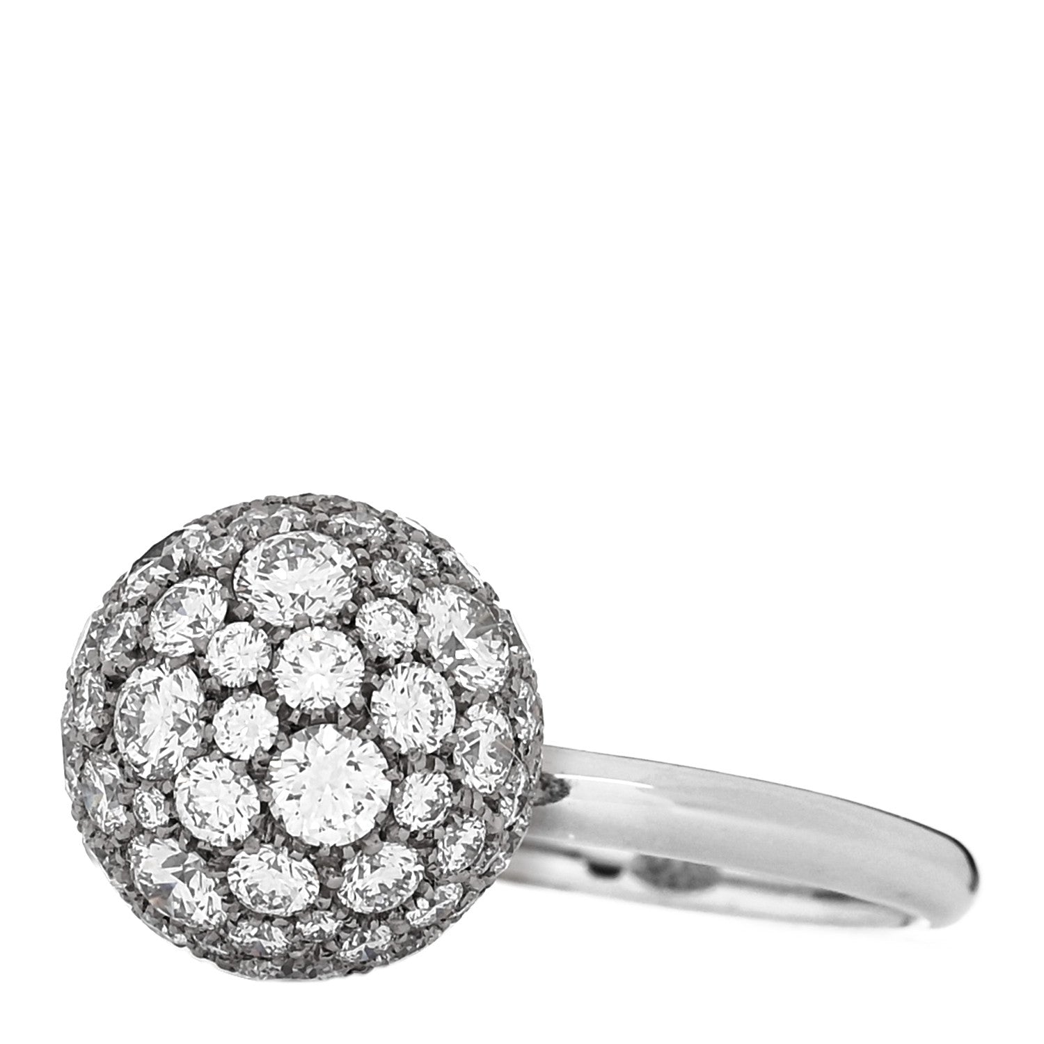 Tiffany 18K White Gold Diamond 12mm HardWear Ball Ring 52 6 3 of 6