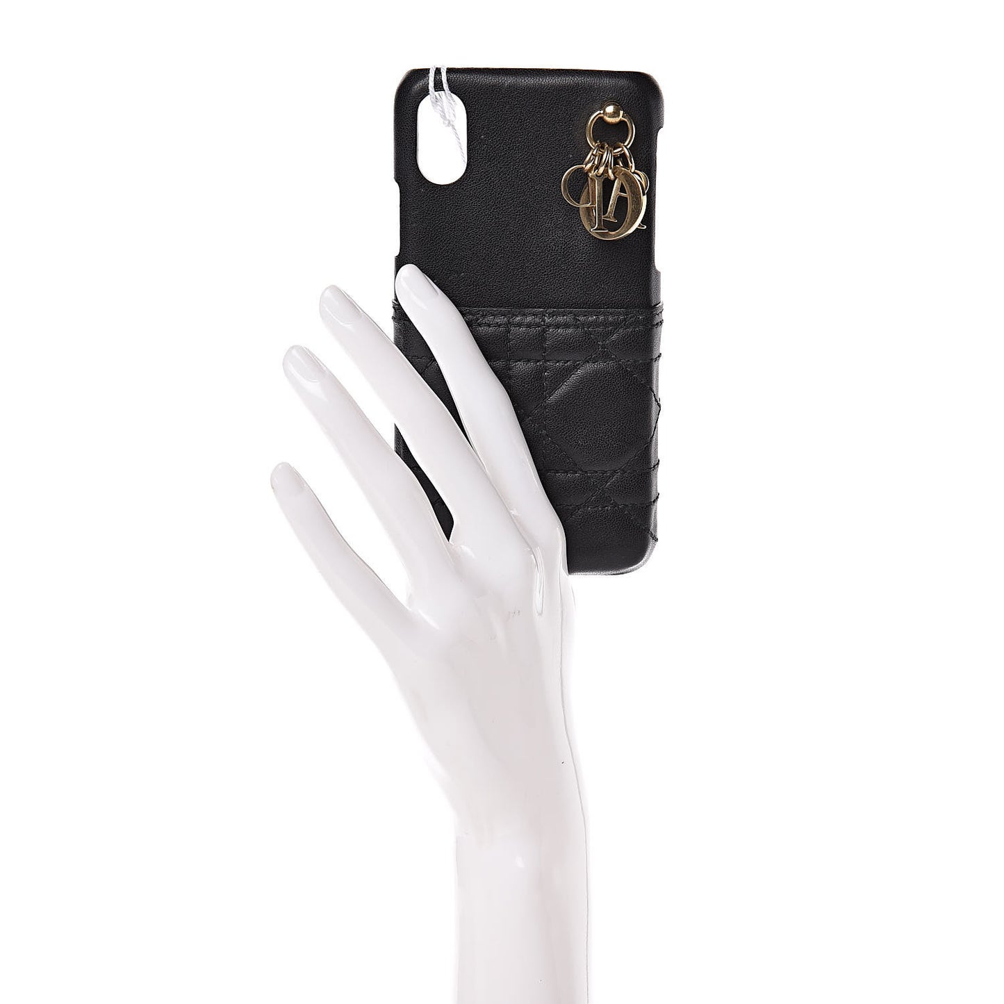 Lambskin Cannage Lady Dior Tech iPhone X XS Case Black