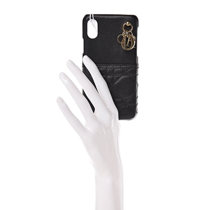 Christian Dior Lambskin Cannage Lady Dior Tech iPhone X XS Case Black 2 of 9