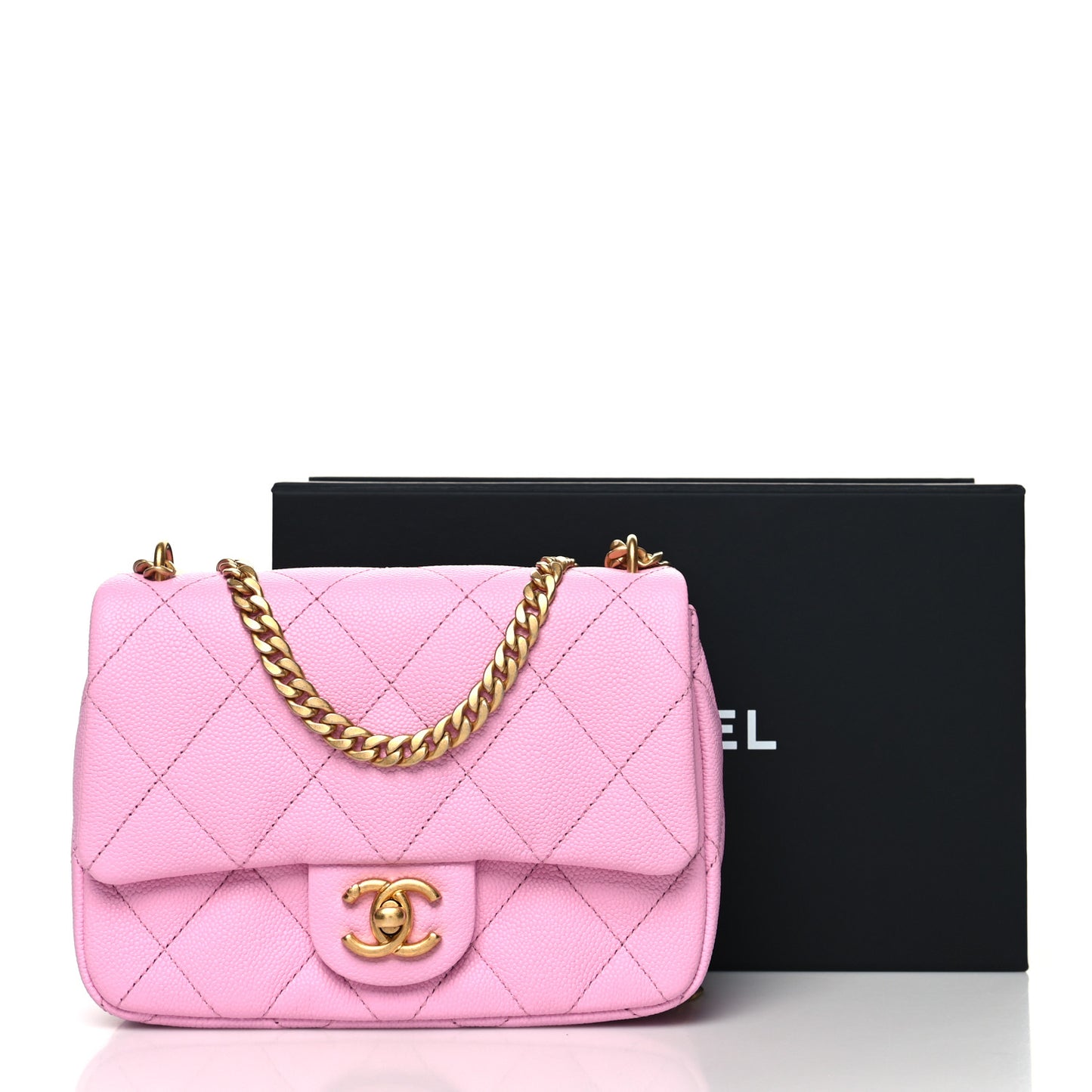 Caviar Quilted Mini Sweetheart Flap Lilac