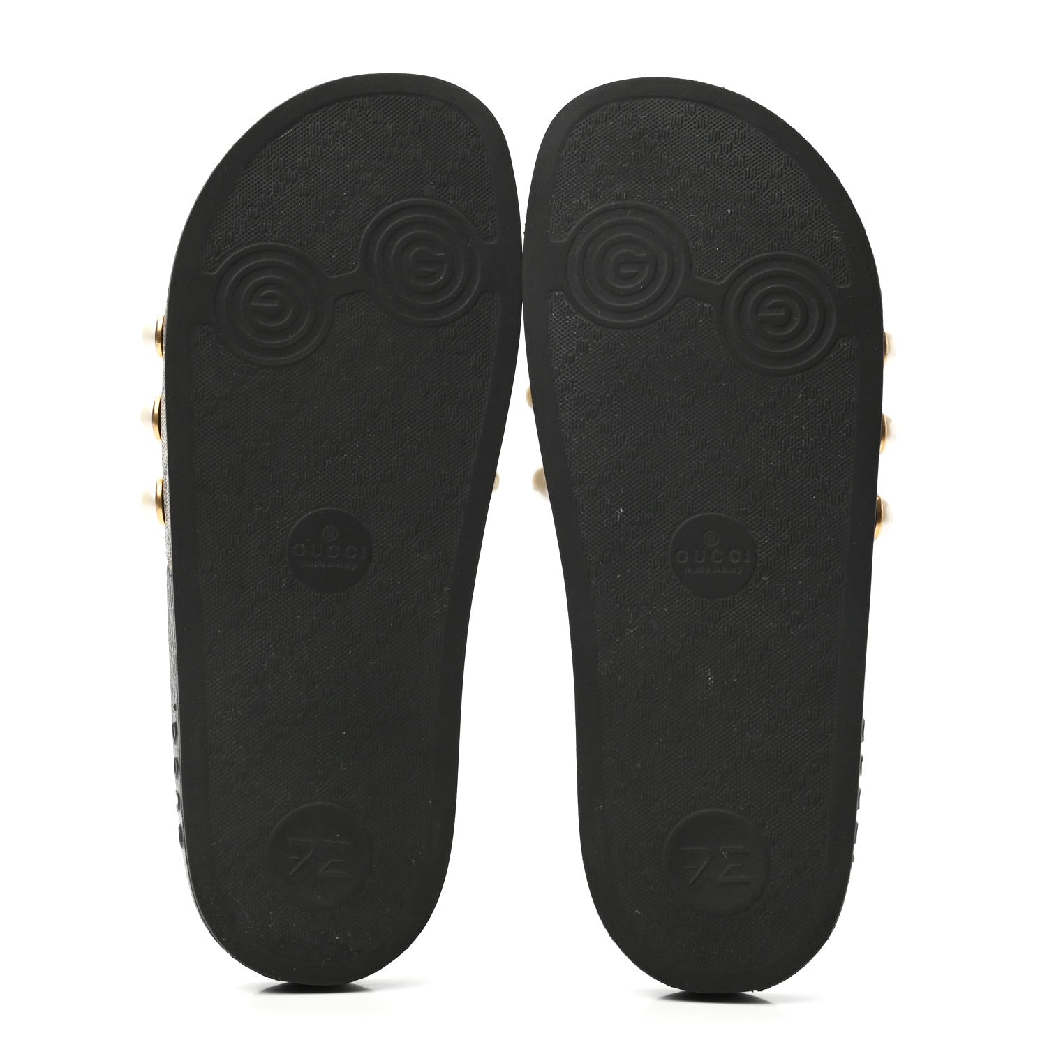Gucci GG Supreme Monogram Pearls Slide Sandals 38 Beige 5 of 9