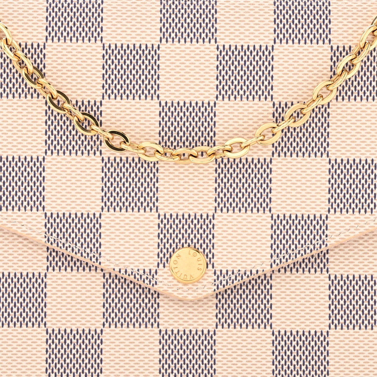 Louis Vuitton Damier Azur Pochette Felicie Chain Wallet Rose Ballerine 9 of 12