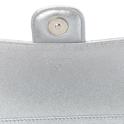 Chanel Metallic Lambskin Quilted Glasses Case With Chain Silver 6 of 12