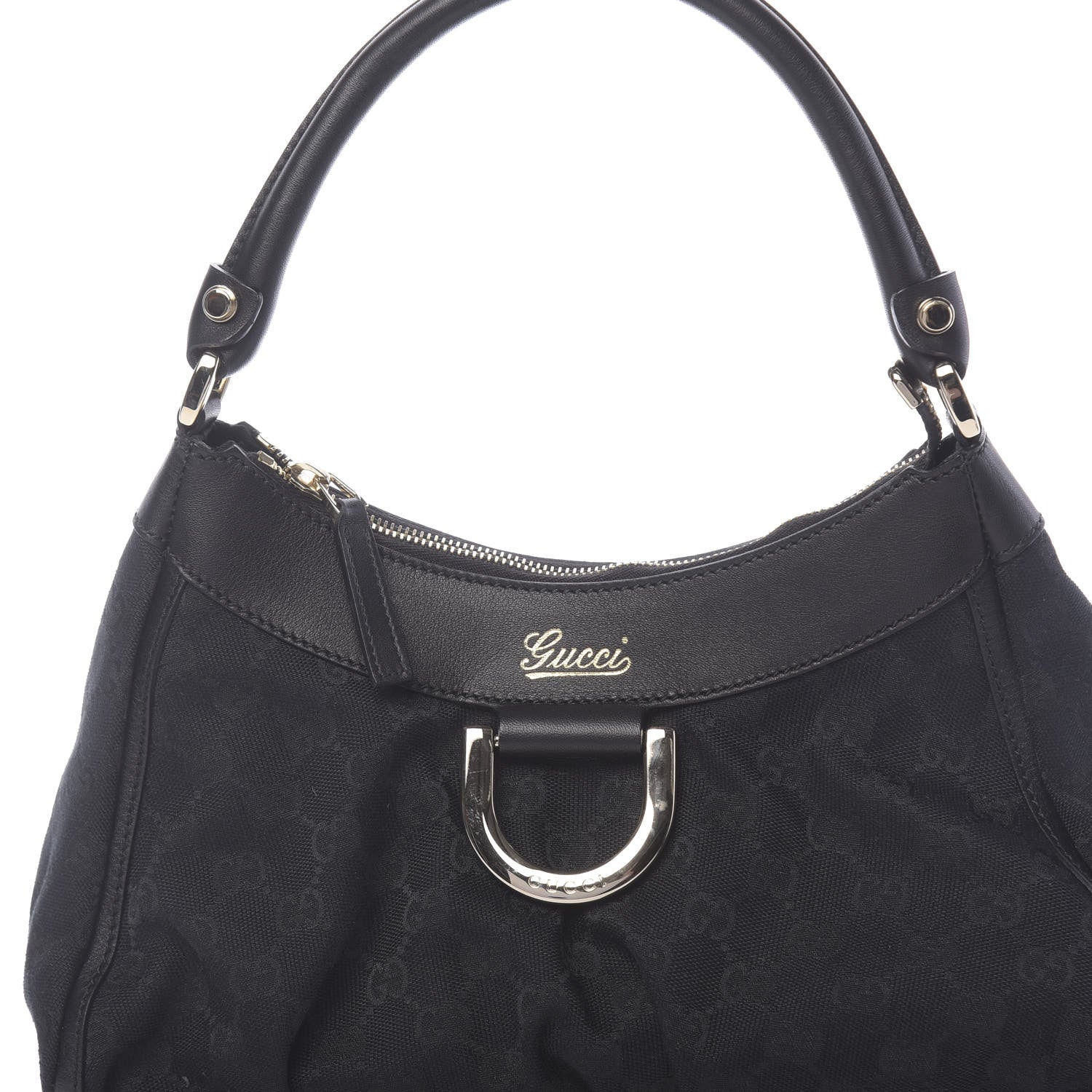 Gucci Monogram Medium D Gold Ring Hobo Black 13 of 13