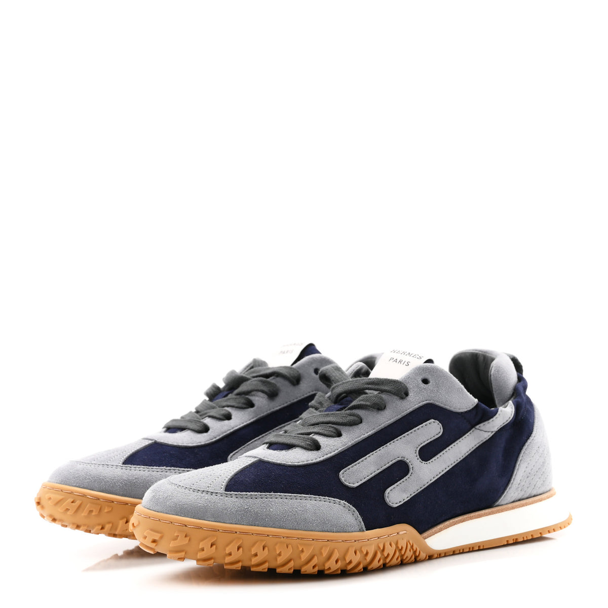 Suede Goatskin Jet Sneakers 37.5 Marine Gris Orage