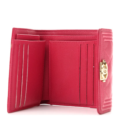 Chanel Caviar Quilted Compact Boy Wallet Pink 5 of 11