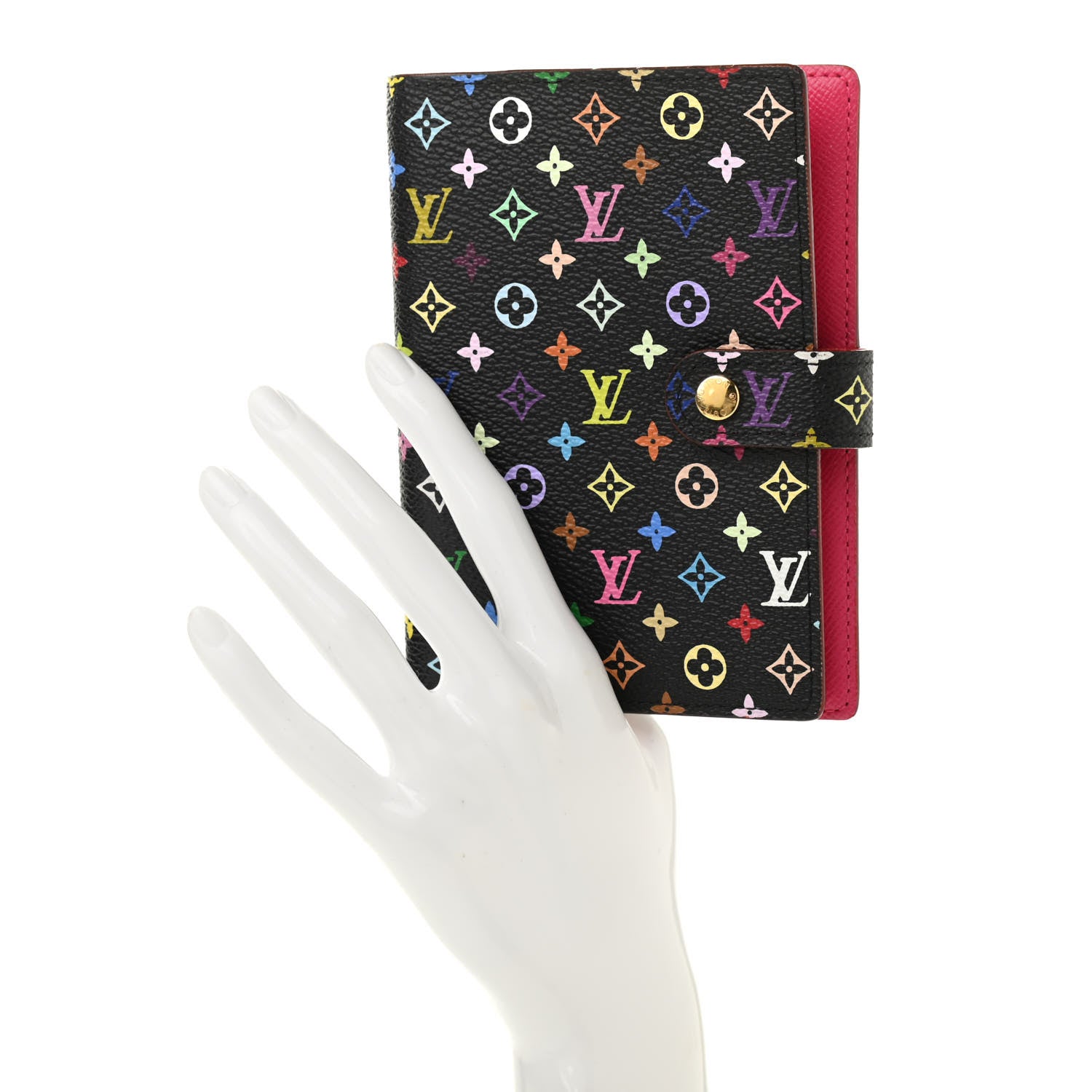 Louis Vuitton Monogram Multicolor Small Ring Agenda Cover Black Grenade 2 of 7