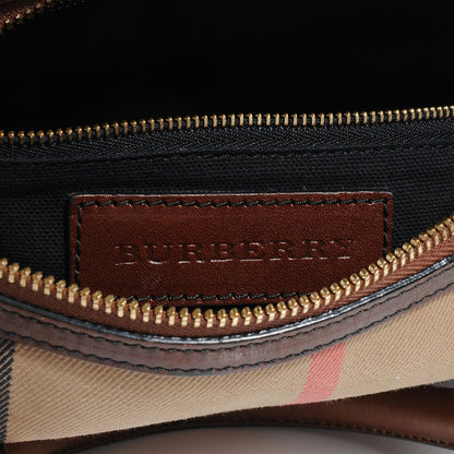 Burberry Bridle Calfskin House Check Medium Chester Bowling Bag Dark Tan 6 of 8