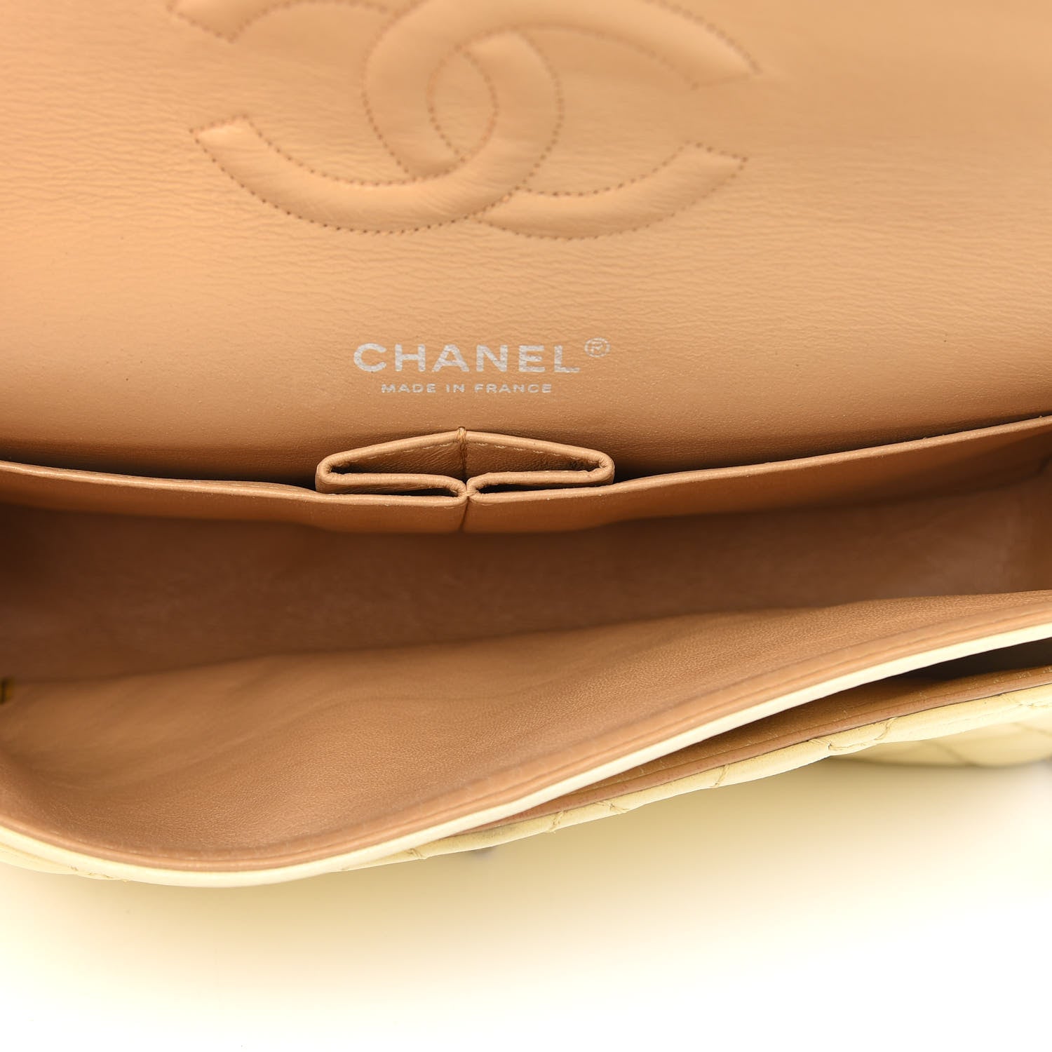 Chanel Lambskin Quilted Medium Double Flap Bijoux Chain Ivory 4 of 8