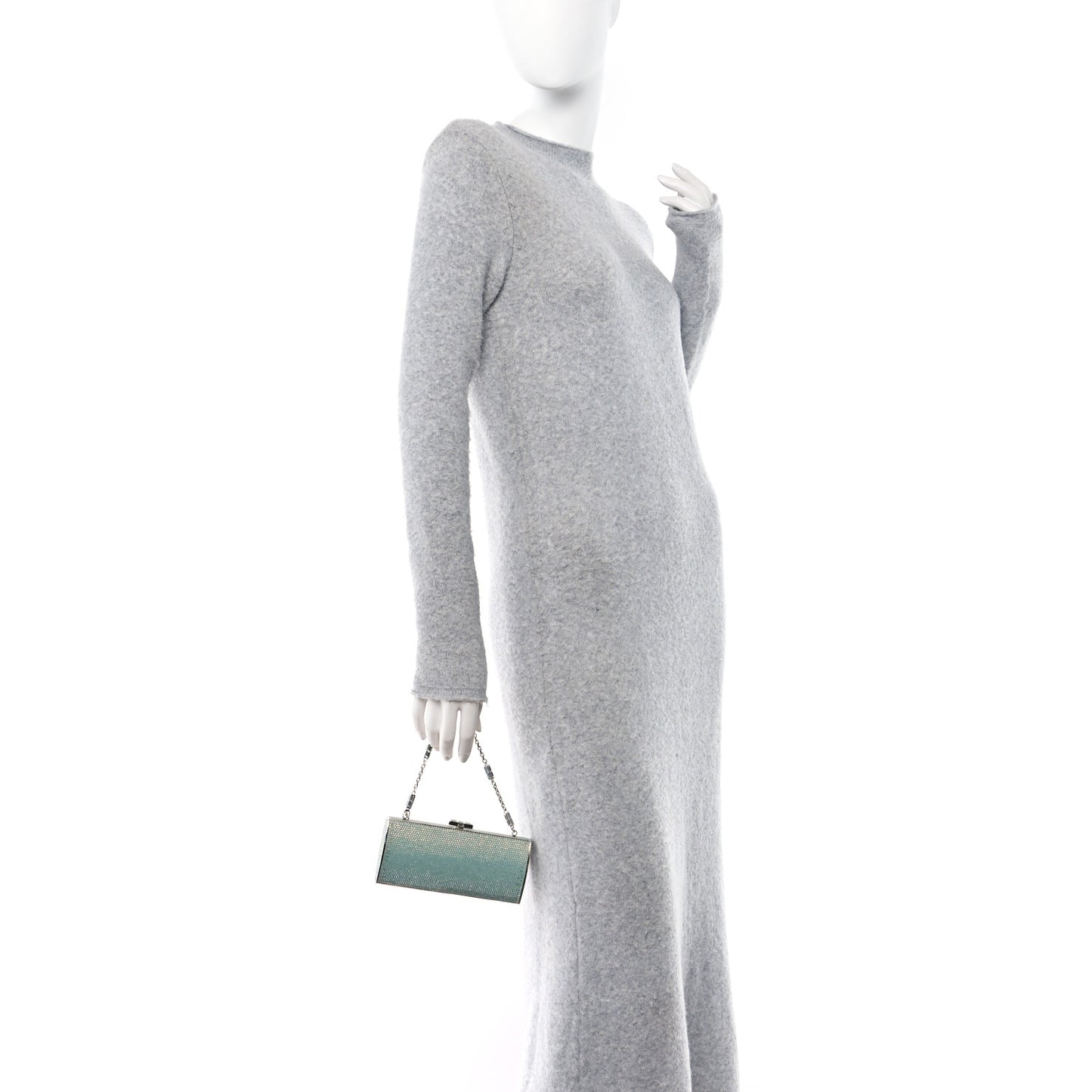 Swarovski Crystal Minaudiere Clutch Aquamarine