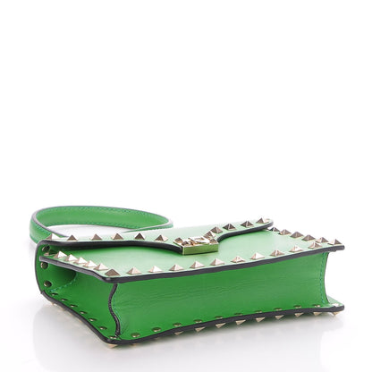 Valentino Garavani Vitello Mini Rockstud Shoulder Flap Bag Green 4 of 7