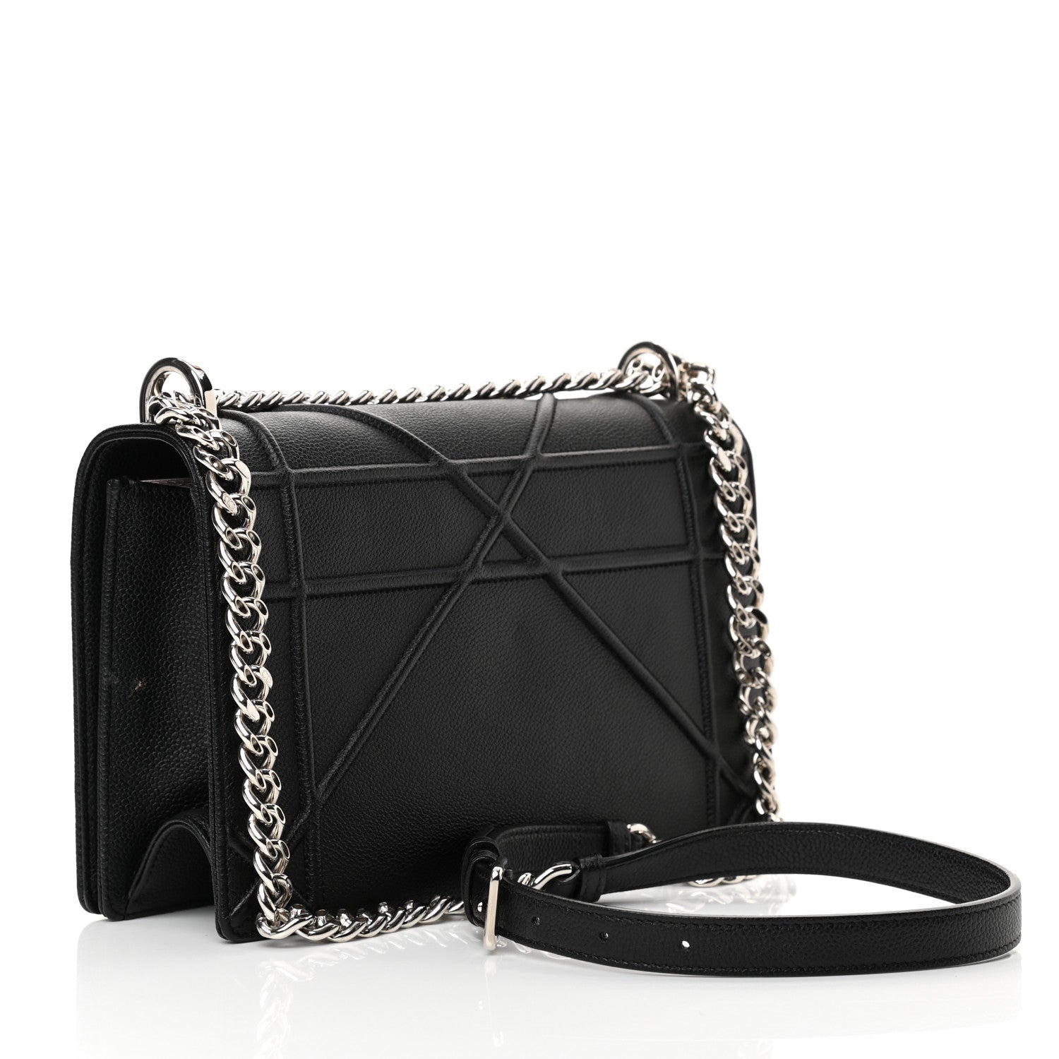 Christian Dior Grained Calfskin Medium Diorama Flap Bag Black 3 of 13