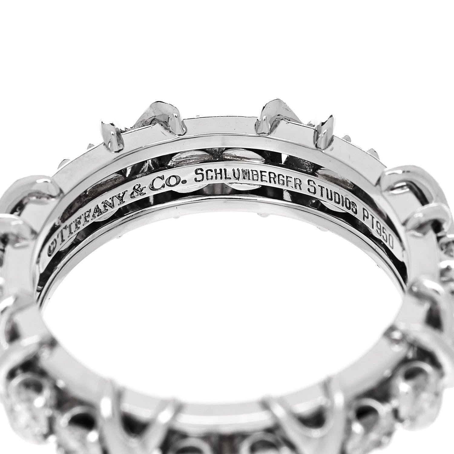 Tiffany Platinum Diamond 1.33ct Schlumberger Sixteen Stone Ring 56 7.75 4 of 4