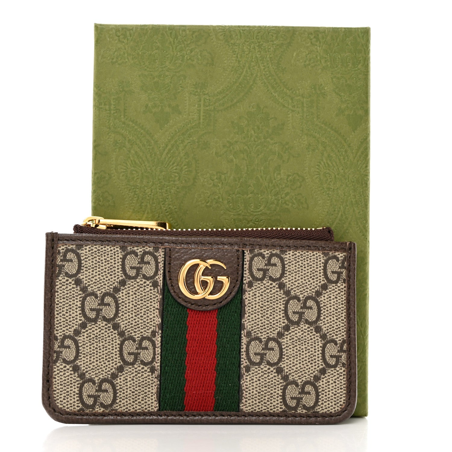 Gucci GG Supreme Monogram Web Ophidia Zip Card Case Brown 8 of 8