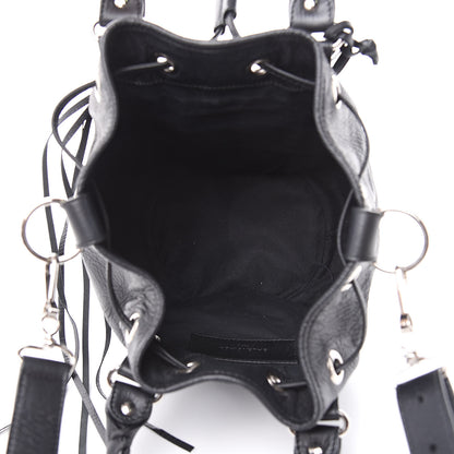 Balenciaga Matte Goatskin Rubber Covered Classic Hardware Mini Pompon Black 5 of 10