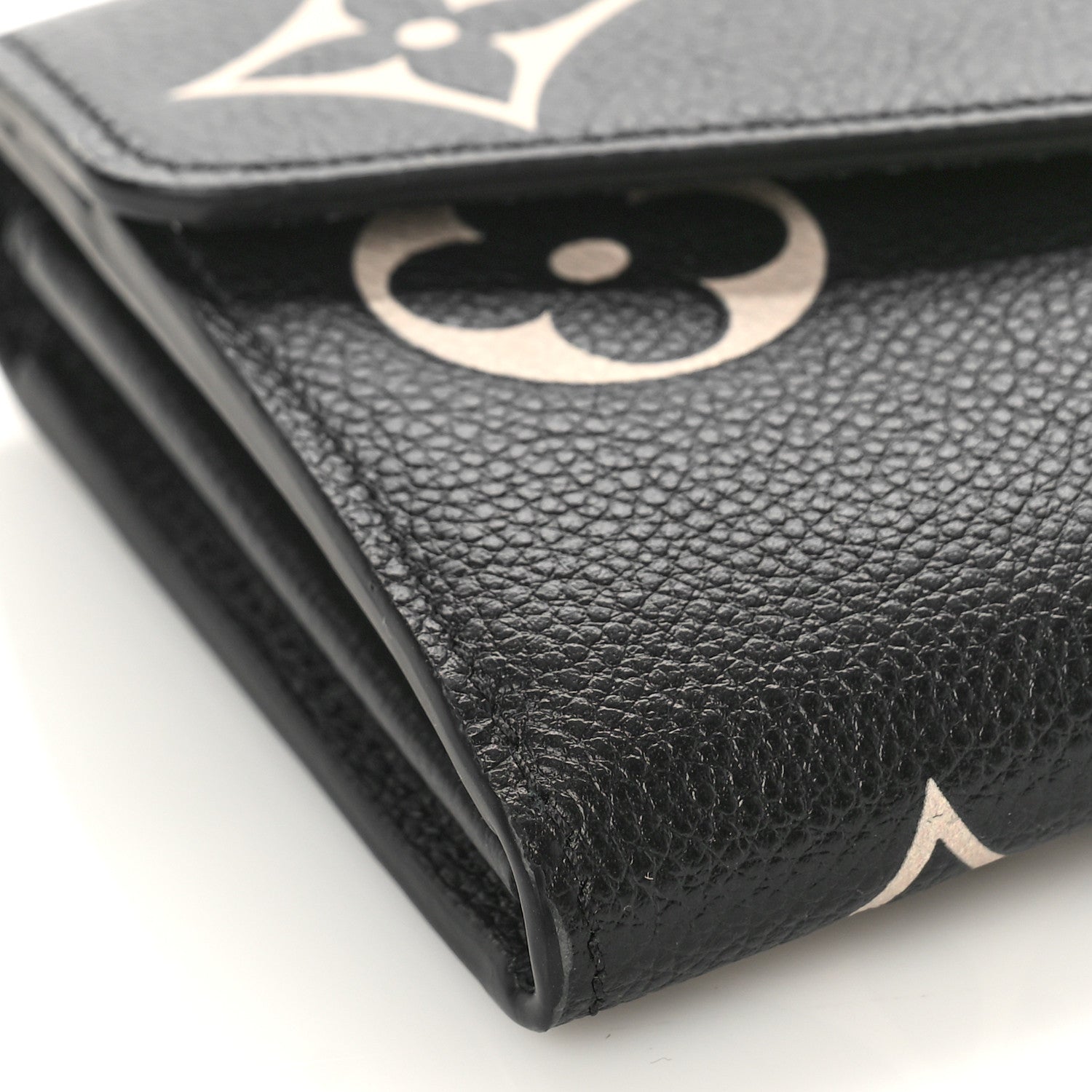 Louis Vuitton Monogram Empreinte Giant Sarah Wallet Black Beige 7 of 8