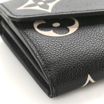 Louis Vuitton Monogram Empreinte Giant Sarah Wallet Black Beige 7 of 8