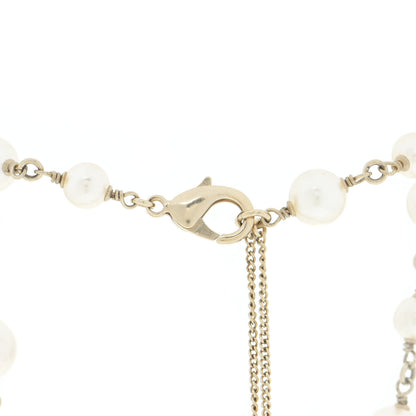 Chanel Iridescent Enamel Pearl CC Short Necklace Pink Gold 5 of 7
