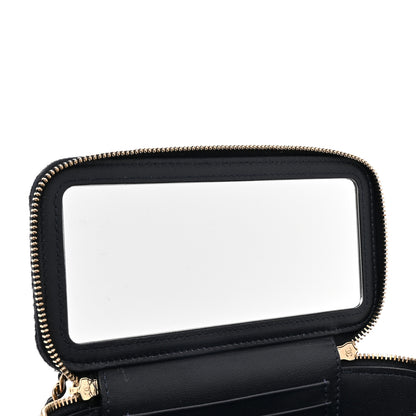 Chanel Wool Plaid Quilted Small Vanity Case With Chain Blue 7 of 10