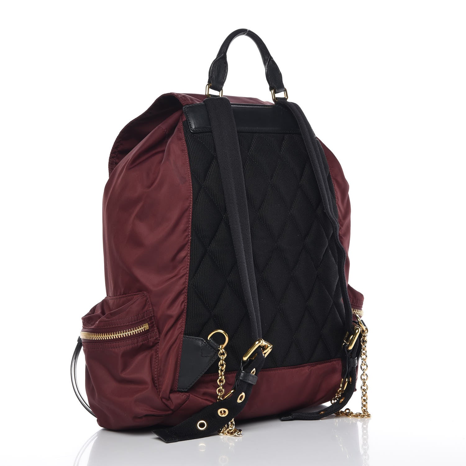 Burberry Nylon Large Rucksack Backpack Burgundy Red 3 of 7