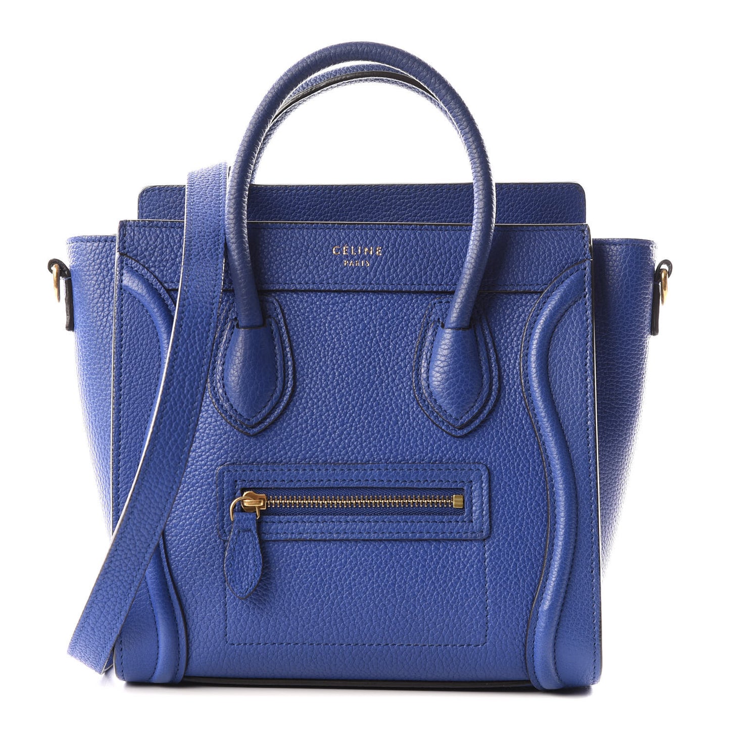 Drummed Calfskin Nano Luggage Indigo