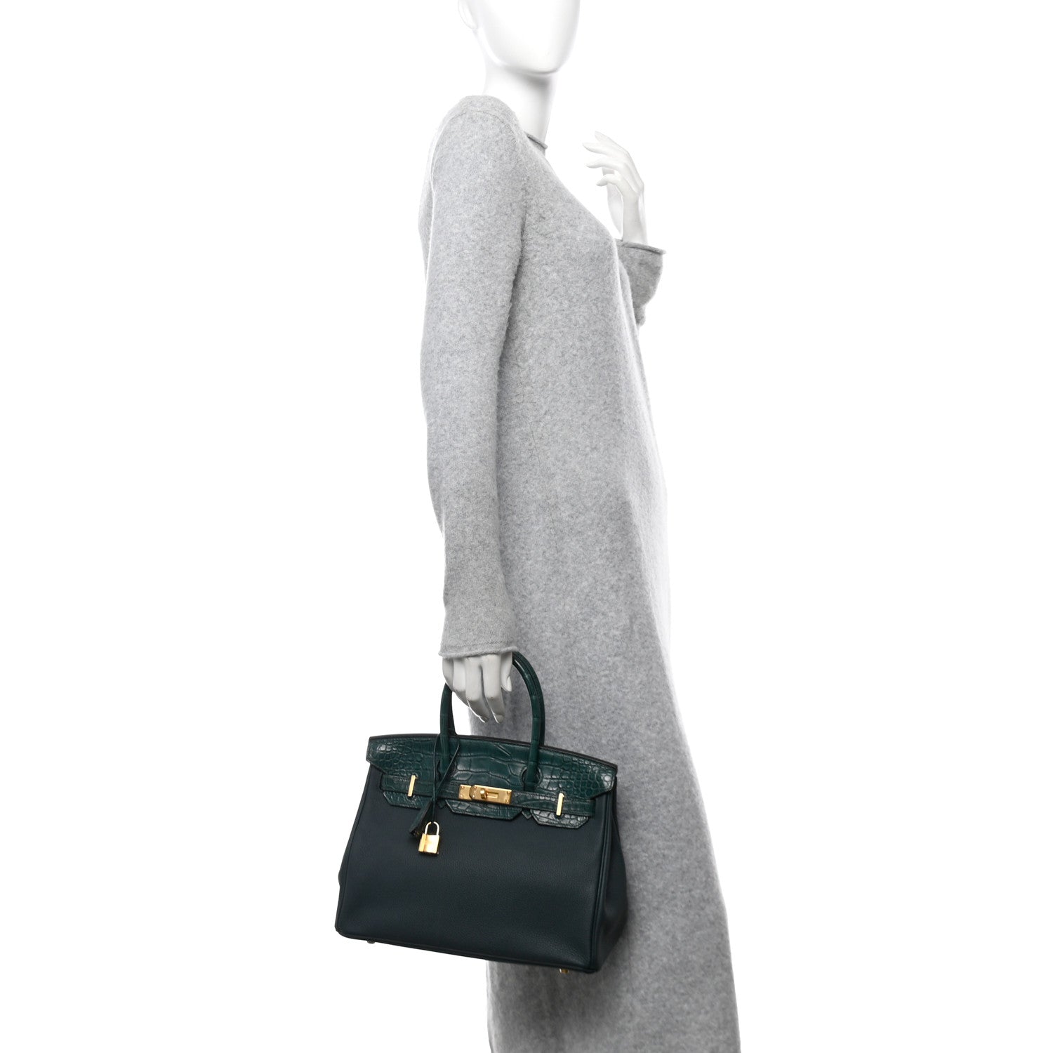 Hermes Togo Matte Alligator Birkin Touch 30 Vert Cypress 2 of 11