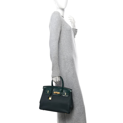 Hermes Togo Matte Alligator Birkin Touch 30 Vert Cypress 2 of 11