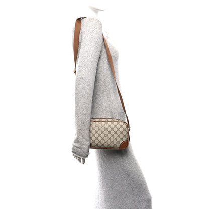 Gucci GG Supreme Monogram Mini Camera Bag Beige Ebony Old Sundial 2 of 11