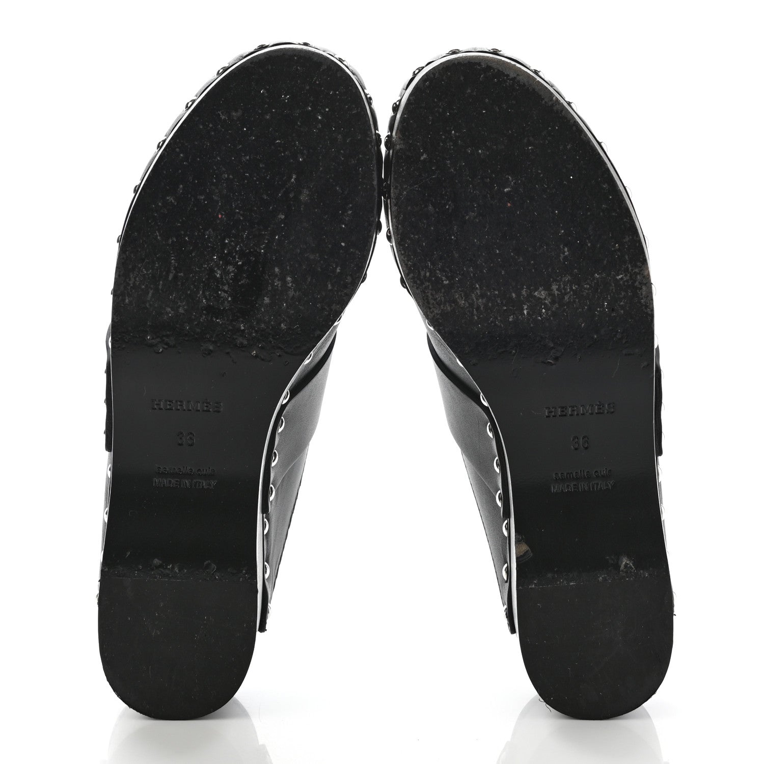 Hermes Calfskin Calya Mules 36 Black 5 of 10