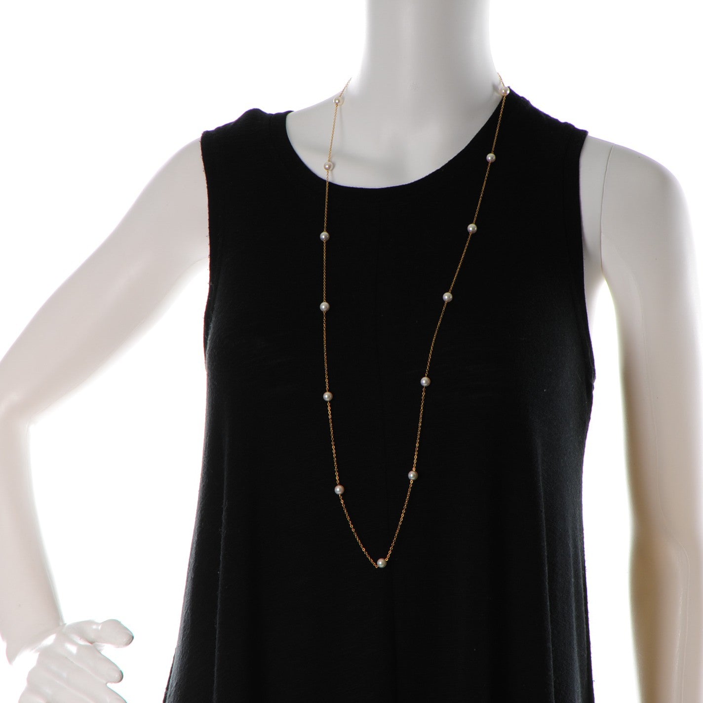 Tiffany 18K Yellow Gold 7mm Elsa Peretti Pearls By The Yard Necklace 2 of 5