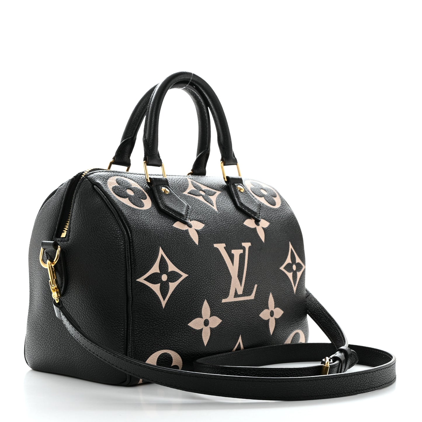 Empreinte Monogram Giant Speedy Bandouliere 25 Black Beige
