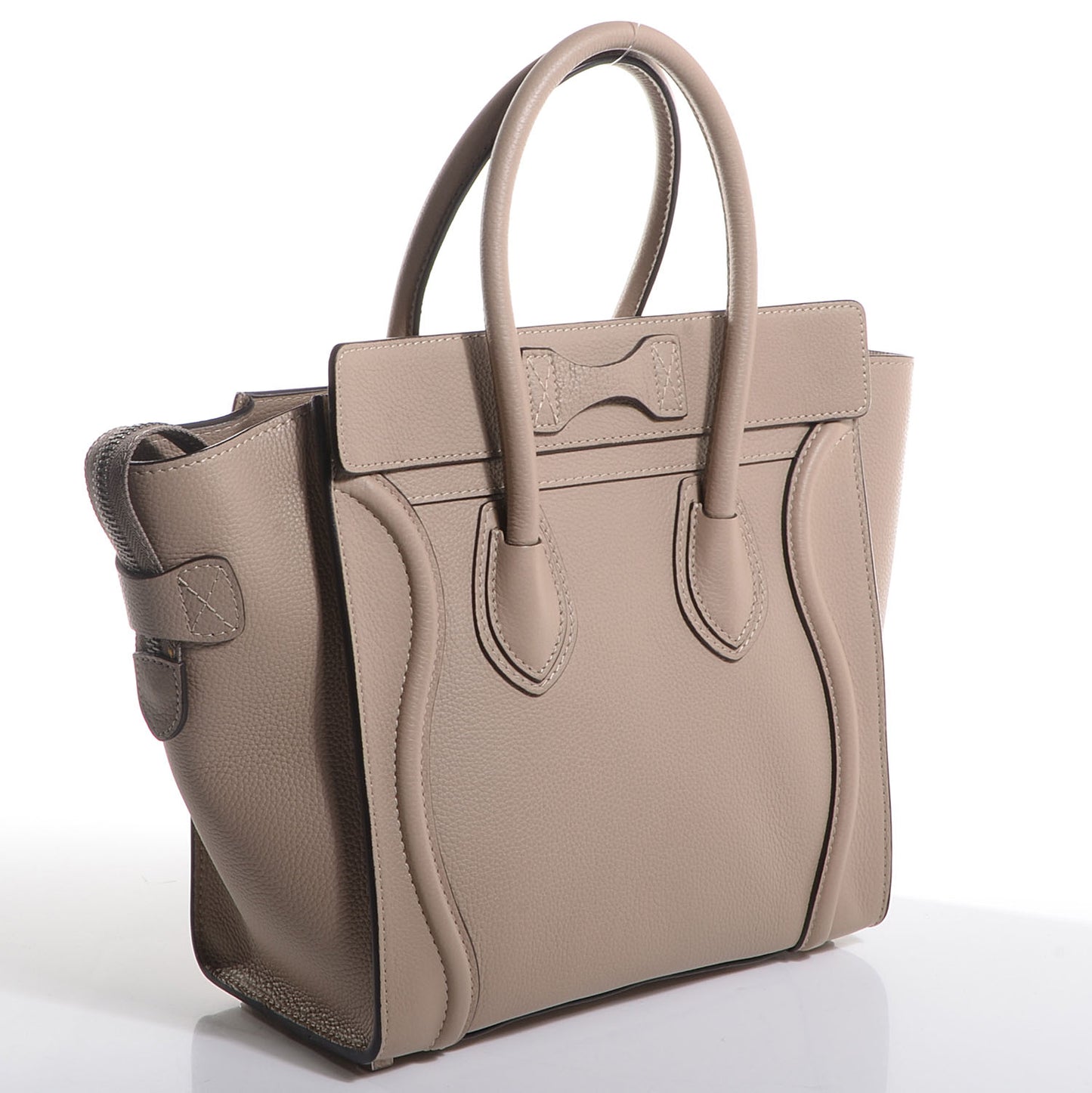 Drummed Calfskin Micro Luggage Dune