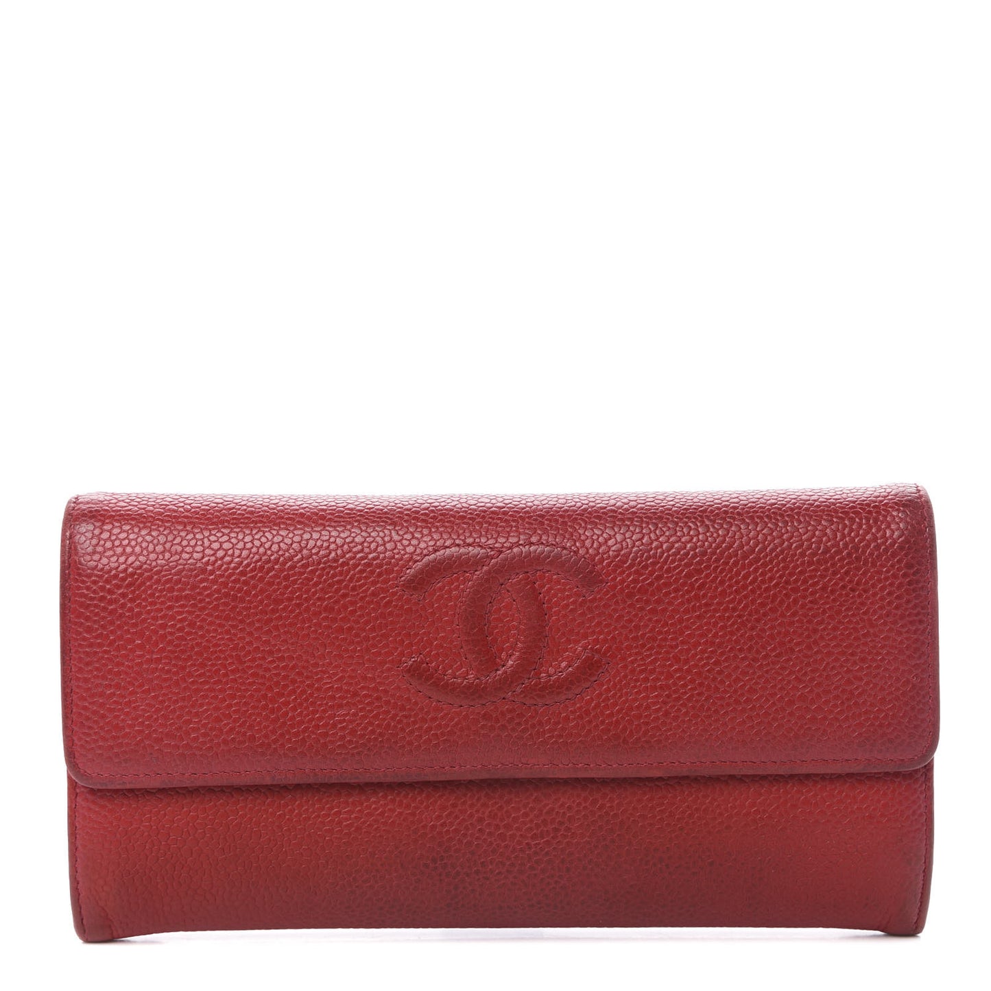 Caviar Timeless CC Large Flap Wallet Red