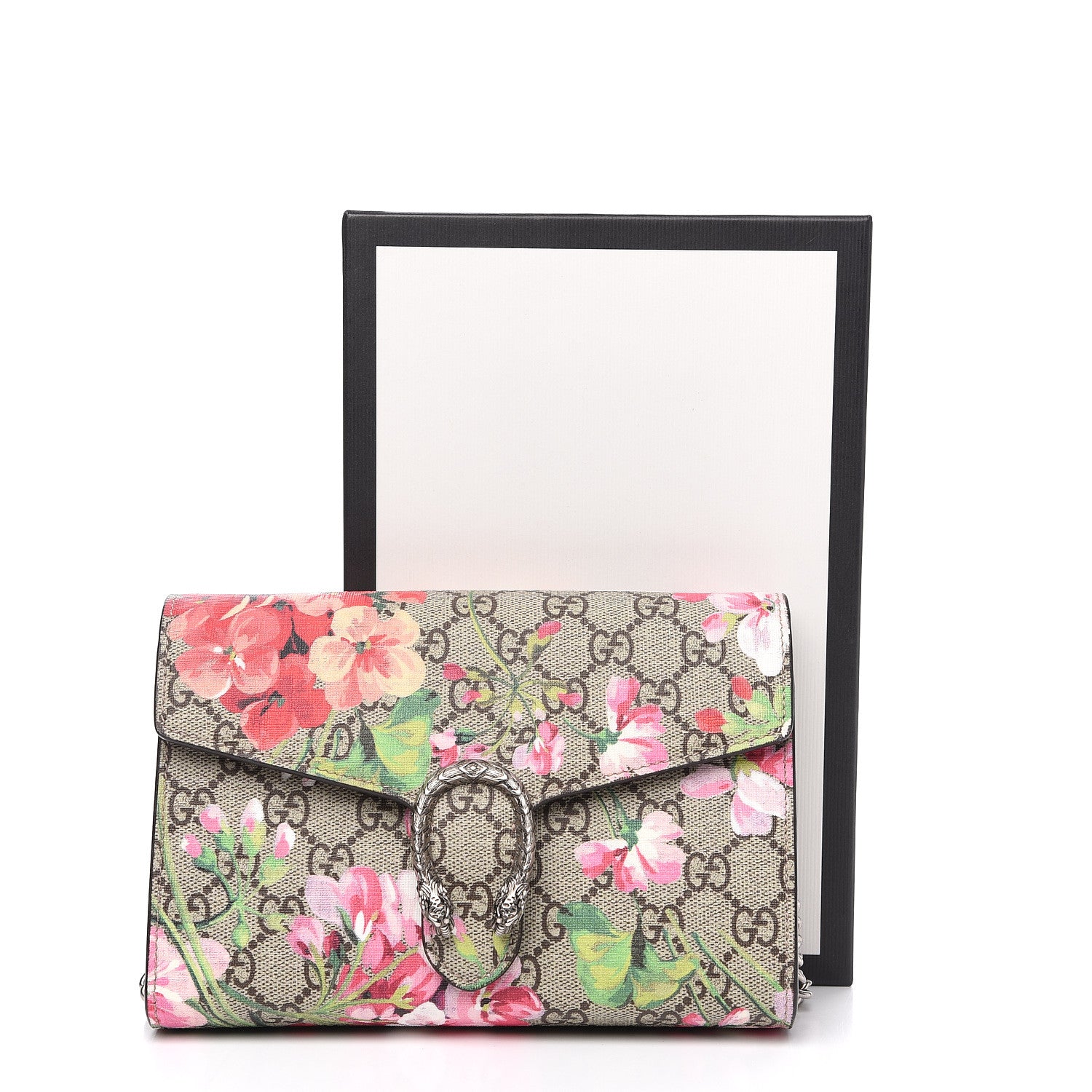 Gucci GG Supreme Monogram Blooms Mini Dionysus Chain Wallet Beige Multicolor Dry Rose 11 of 11