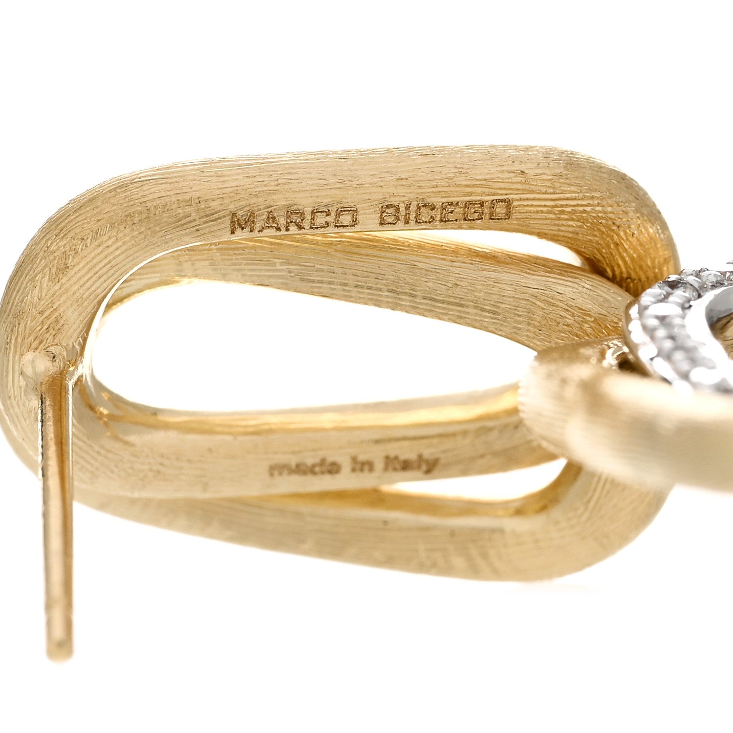 Marco Bicego 18K Yellow White Gold Diamond Murano Double Link Drop Earrings 4 of 4